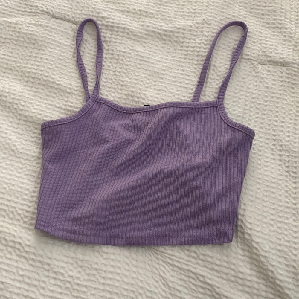 purple crop top tank top